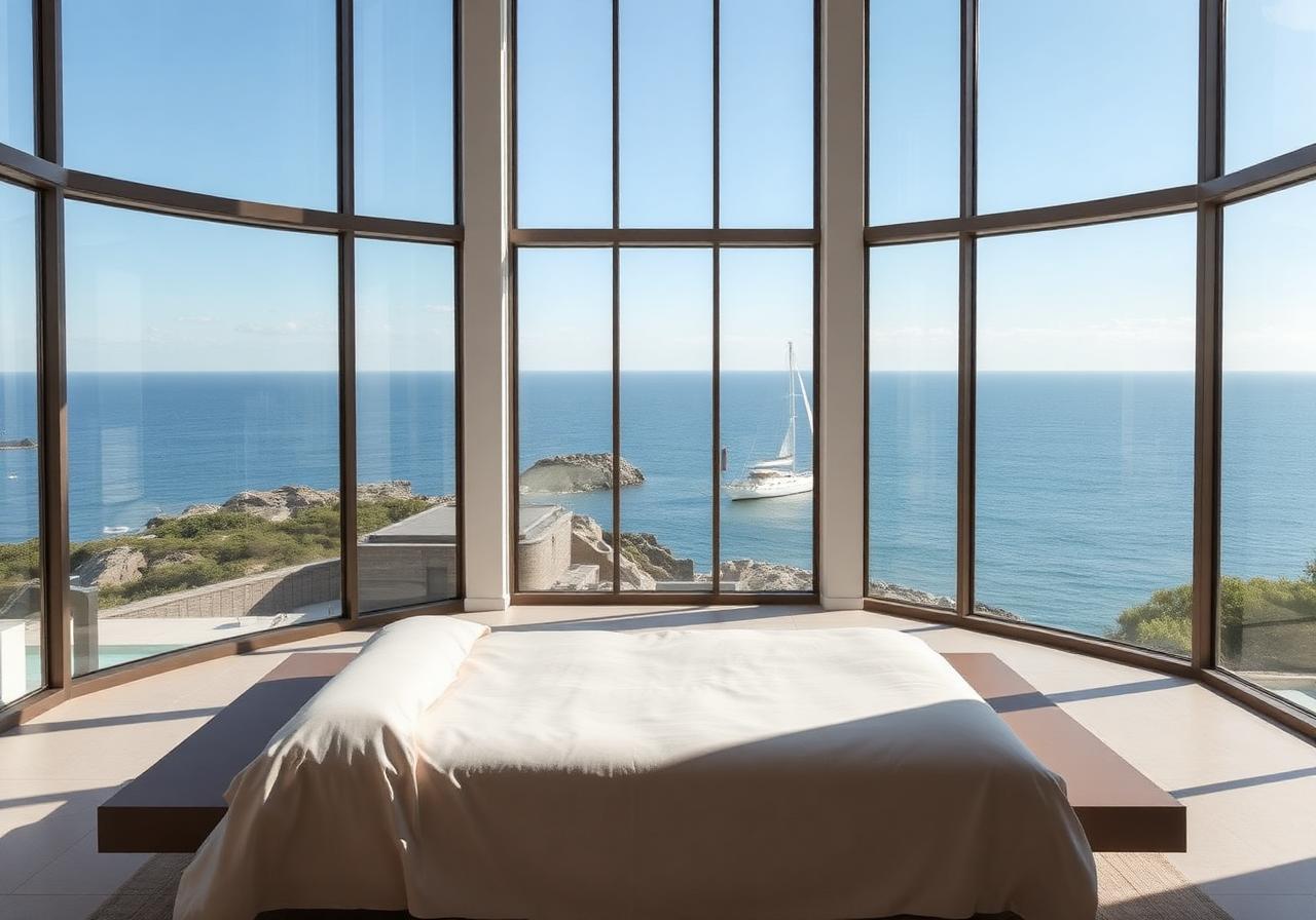 Bedroom with ocean view